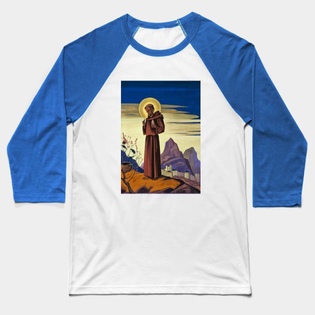 St. Francis Painting by Nicholas Roerich Baseball T-Shirt by Star Scrunch